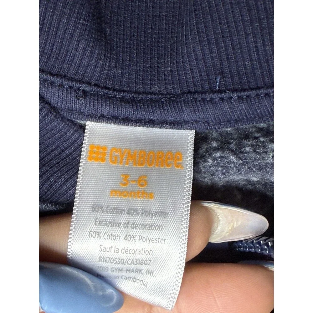 Gymboree Baby Navy Zip-Up Jacket with Lightning Bolt 3–6 Months